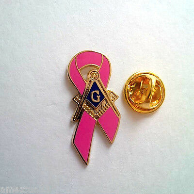 Masonic Cancer Awareness  Master Mason Lapel Pin Pink